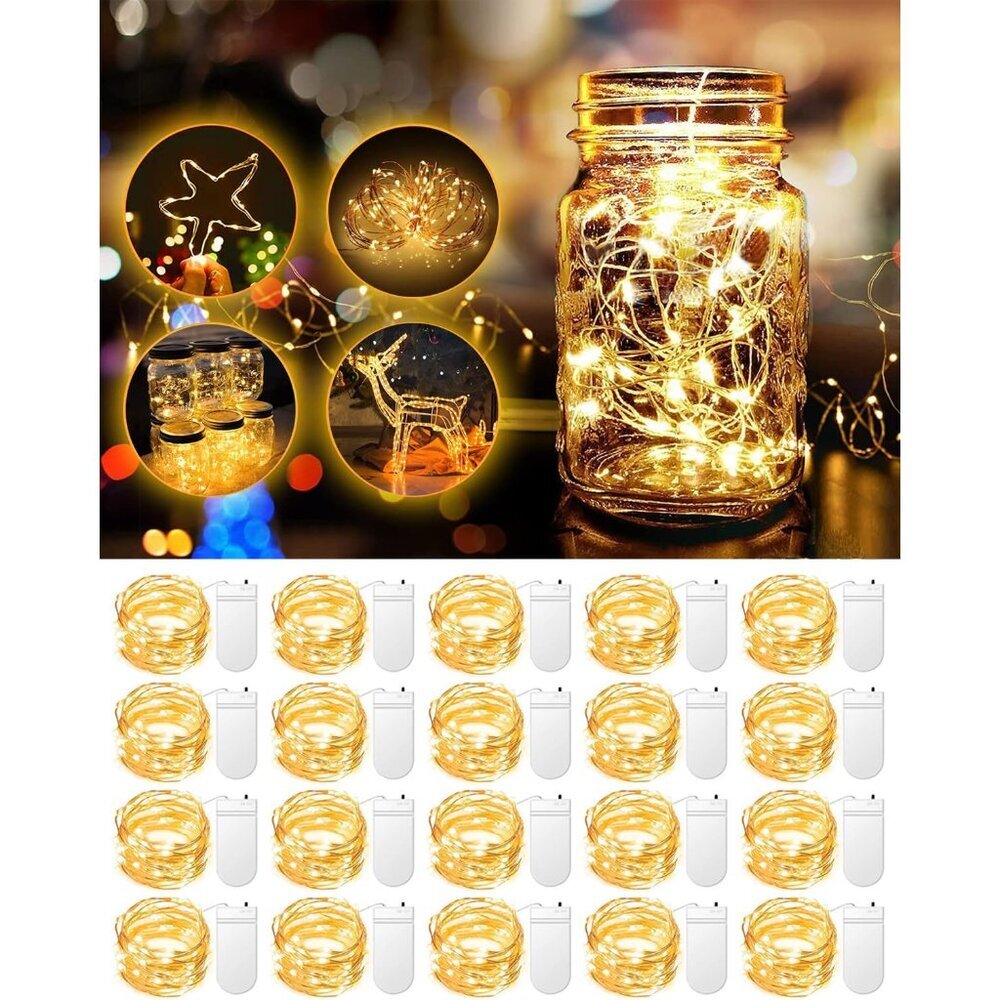 3.3ft 20 LED Waterproof Fairy Lights - Battery Powered Touch Control Decorations